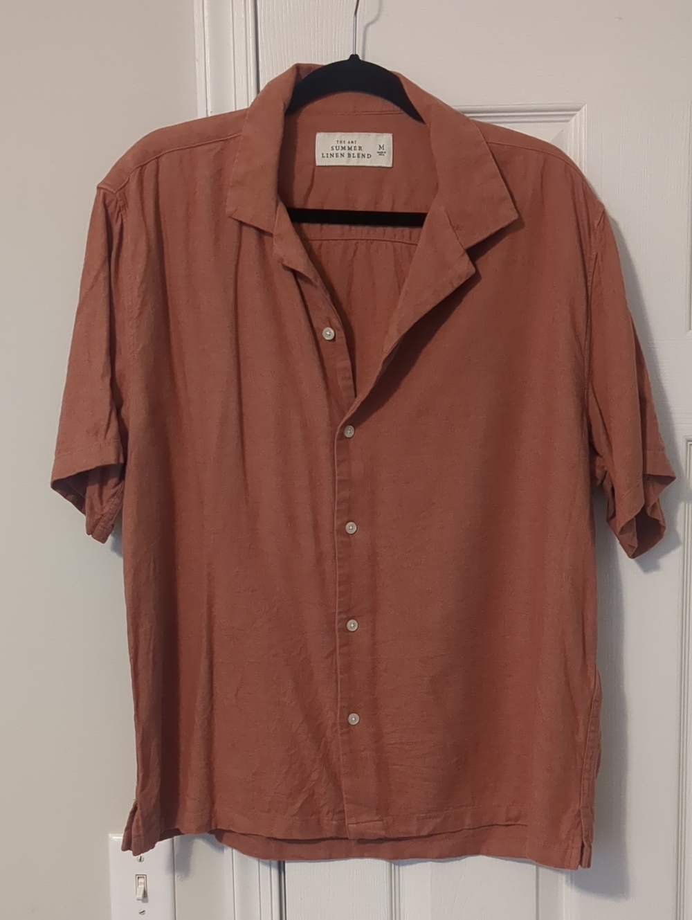 Abercrombie & Fitch Men's Short-Sleeve Button-Down Shirt - Burnt Orange